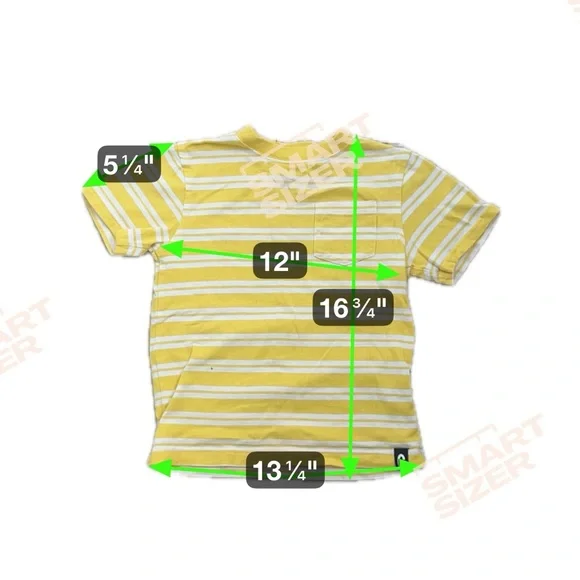 Gymboree Vibrant Yellow and White Striped Short Sleeve Tee with Pocket Boys Sz 6 - Picture 3 of 7